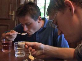 Dessert at Leissigen Youth Hostel consisted of a type of custard that seemed to be a combination of egg, milk and peaches with a few lumps thrown in.  Nice though!